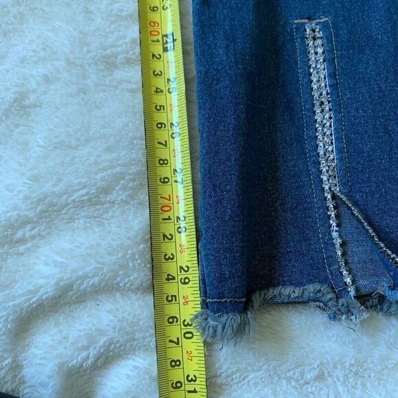 Vintage Y2K QPD Rhinestone Slit Bootcut Jeans Sz 5, Waist 14 - Inseam 30 EUC - Picture 9 of 9